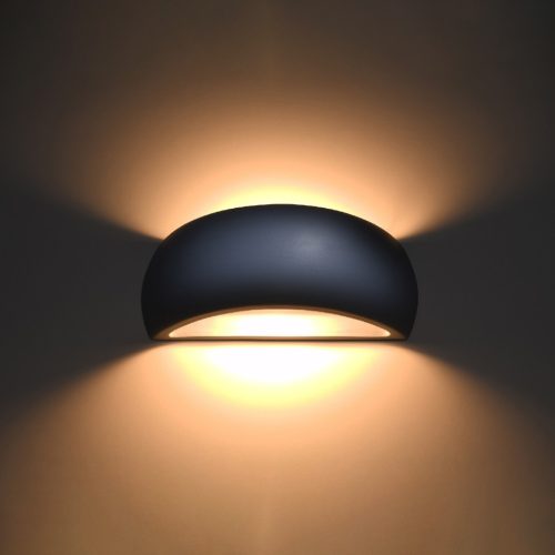 PONTIUS G9 LED fali lámpa Félkör alakú kerámia szürke SOLLUX