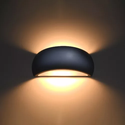 PONTIUS G9 LED fali lámpa Félkör alakú kerámia szürke SOLLUX