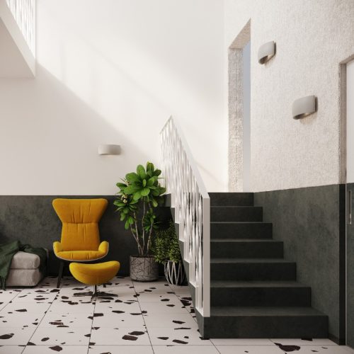 PONTIUS G9 LED fali lámpa Félkör alakú kerámia szürke SOLLUX