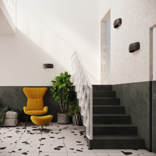 PONTIUS G9 LED fali lámpa Félkör alakú kerámia fekete SOLLUX