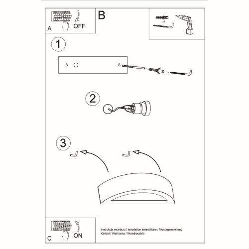 LED fali lámpa ATENA E27 félkör alakú kerámia szürke SOLLUX fali lámpa