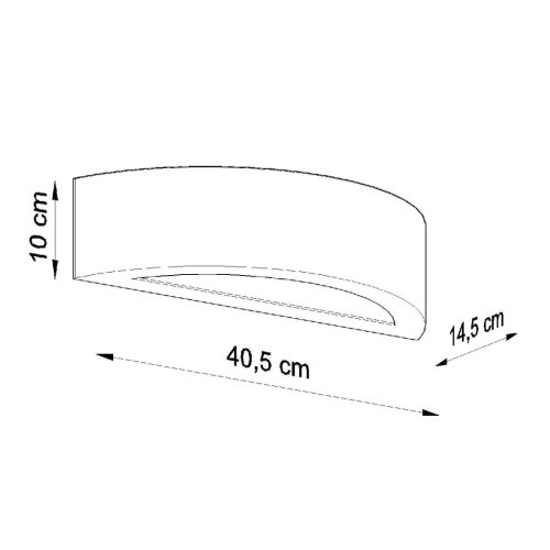 LED fali lámpa ATENA E27 félkör alakú kerámia szürke SOLLUX fali lámpa