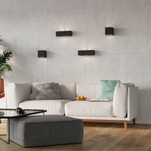 LEO E27 LED hullámlámpa kerámia kocka fekete SOLLUX