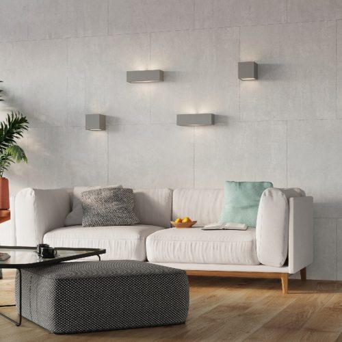 VEGA E27 LED fali lámpa téglalap alakú kerámia szürke SOLLUX