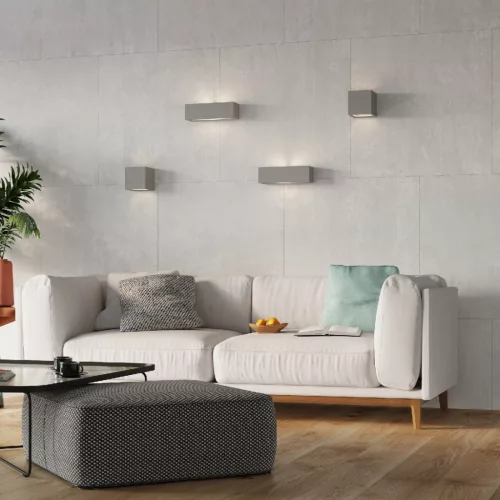 VEGA E27 LED fali lámpa téglalap alakú kerámia szürke SOLLUX