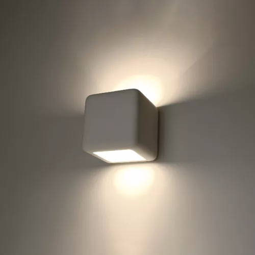 NESTA LED fali lámpa E27 kerámia kocka fali lámpa fehér SOLLUX