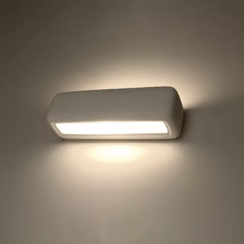 SUBANI E27 LED fali lámpa négyszögletes kerámia fehér SOLLUX