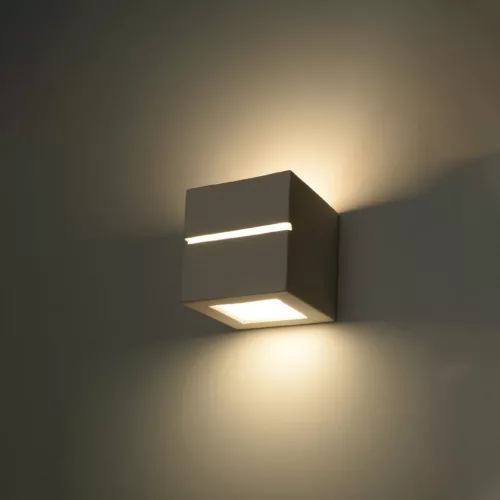 LEO LINE E27 hullámlámpa felfelé-alul kerámia kocka Modern fehér SOLLUX