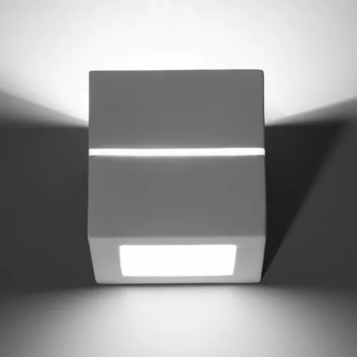 LEO LINE E27 hullámlámpa felfelé-alul kerámia kocka Modern fehér SOLLUX