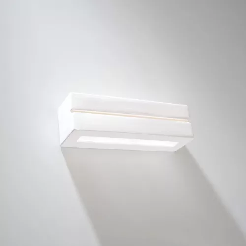 VEGA LINE E27 fali lámpa felfelé-alul négyszögletes kerámia modern fehér SOLLUX