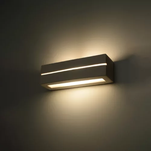 VEGA LINE E27 fali lámpa felfelé-alul négyszögletes kerámia modern fehér SOLLUX