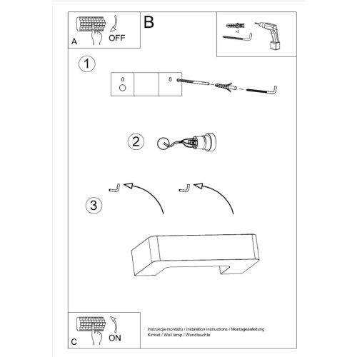 LED fali lámpa MAGNET E27 Bridge fali lámpa kerámia fehér SOLLUX