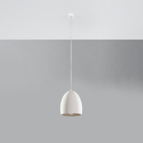 FLAWIUSZ E27 Függesztett mennyezeti lámpa Kerámia Minimalista Fehér SOLLUX