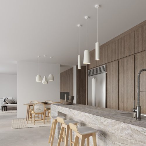 FLAWIUSZ E27 Függesztett mennyezeti lámpa Kerámia Minimalista Fehér SOLLUX