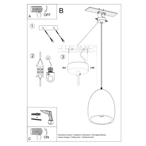 FLAWIUSZ E27 Függesztett mennyezeti lámpa Kerámia Minimalista Fehér SOLLUX