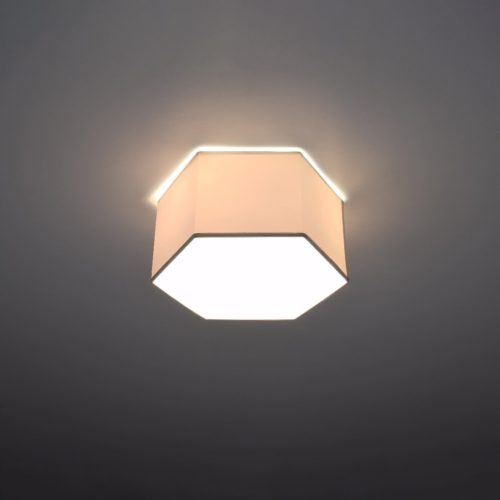 SUNDE LED mennyezeti lámpa 2xE27 hatszögletű lámpatest 15cm fehér SOLLUX