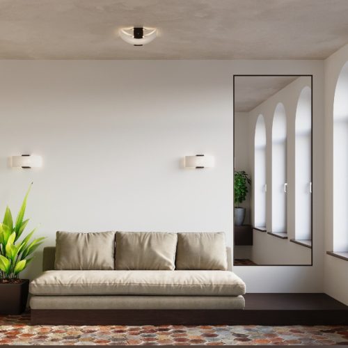 EMILIO 2 felületi mennyezeti lámpa 2xE27 modern fehér és fa SOLLUX