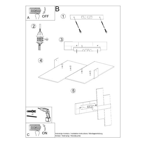 MASSIMO hullámlámpa 2xG9 Modern lámpa SOLLUX