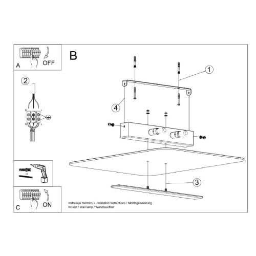 LED mennyezeti lámpa AZALIA mennyezeti lámpa 2xG9 téglalap alakú mennyezeti lámpa SOLLUX