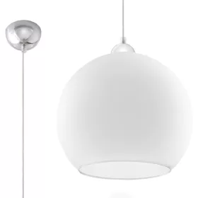   BALL E27 függesztett mennyezeti lámpa üvegbúra golyós 30cm klasszikus fehér SOLLUX