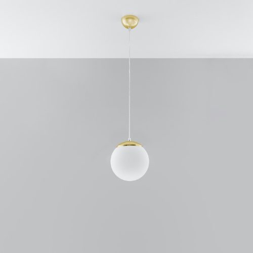 LED függő mennyezeti lámpa UGO E27 túlnyúló gömb 20cm fehérarany SOLLUX