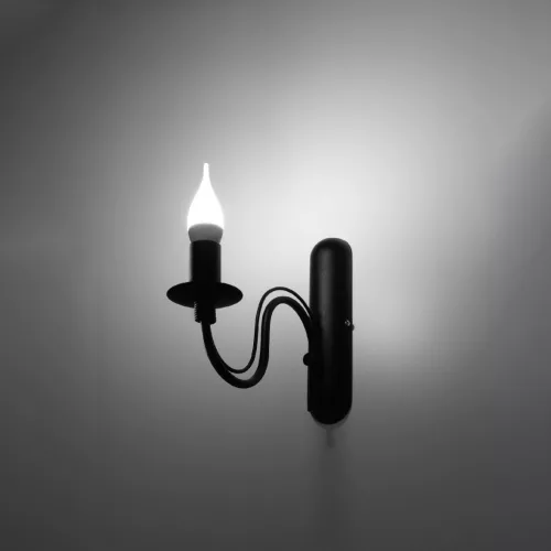LED Fali lámpa MINERWA E14 Fali lámpa Fekete SOLLUX