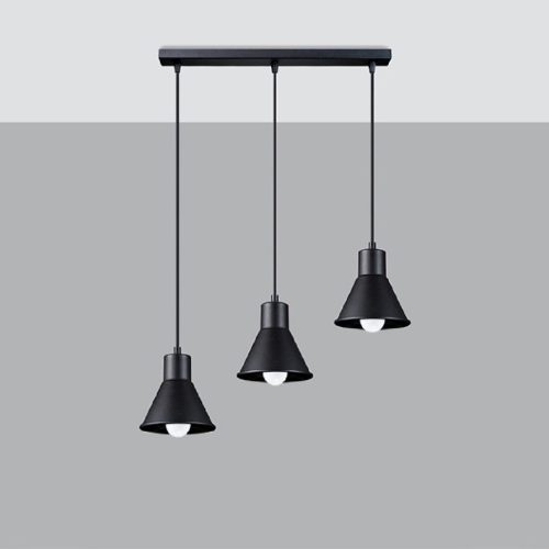 Mennyezeti mennyezeti LED lámpa TALEJA 3xE27 Fekete SOLLUX