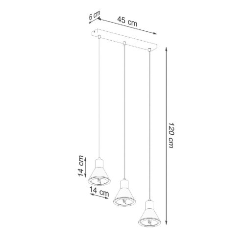 LED függesztett mennyezeti lámpa TAZILA 3xGU10 ES111 Fehér SOLLUX