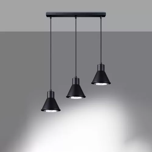 LED-es mennyezeti függőlámpa TAZILA 3xGU10 ES111 Fekete SOLLUX