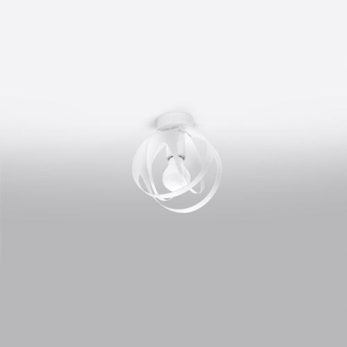 TULOS E27 kerek acél fehér LED mennyezeti lámpa SOLLUX