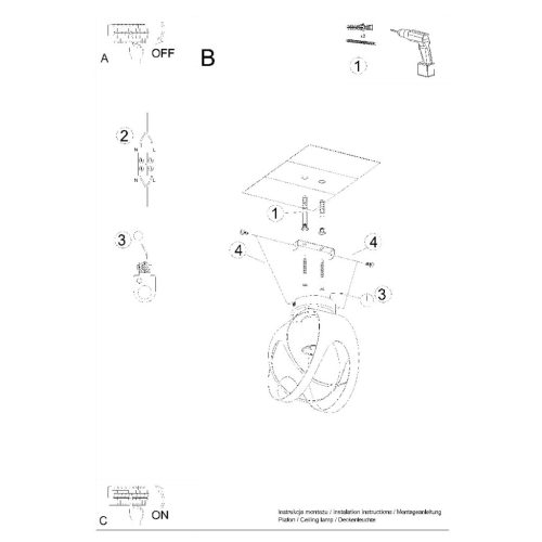 TULOS E27 kerek acél fehér LED mennyezeti lámpa SOLLUX