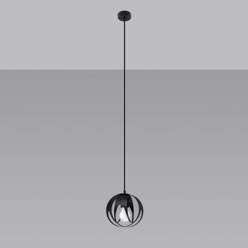 LED függő mennyezeti lámpa TULOS E27 túlnyúló fekete SOLLUX