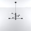 DUOMO 6 6xE27 függesztett mennyezeti lámpa tetőtéri csillár fekete SOLLUX