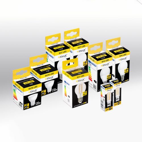 LED izzó E14 gömb alakú 8W 680lm 4000K semleges Sollux