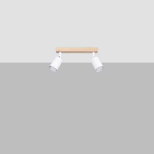 Mennyezeti lámpa VERDO 2 2xGU10 Fehér Fa Modern SOLLUX