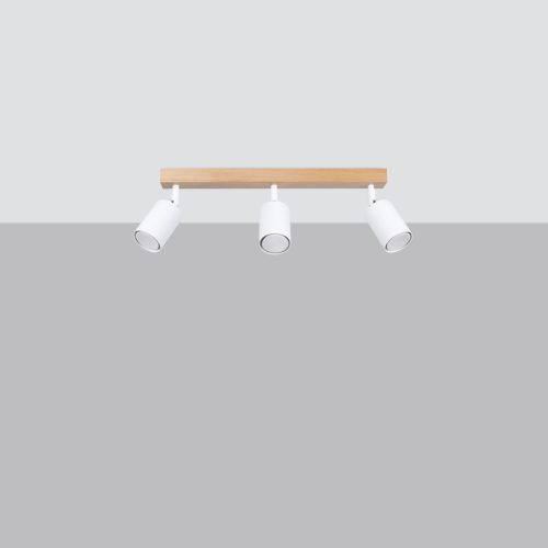 Mennyezeti lámpa VERDO 3L 3xGU10 Fehér Fa Modern SOLLUX