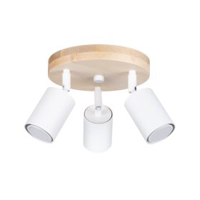   Mennyezeti lámpa VERDO 3P 3xGU10 fehér fa skandináv SOLLUX