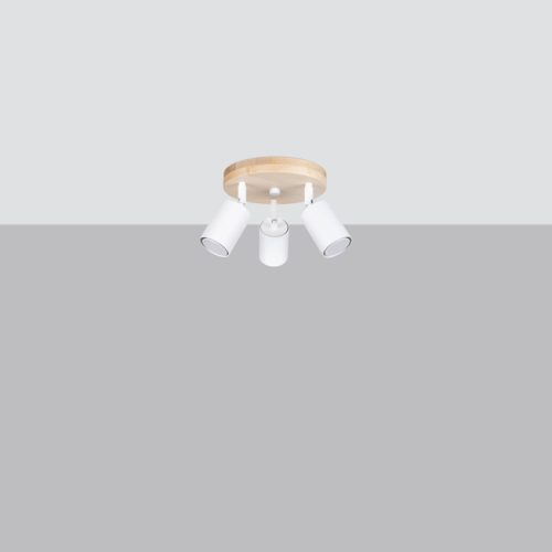 Mennyezeti lámpa VERDO 3P 3xGU10 fehér fa skandináv SOLLUX