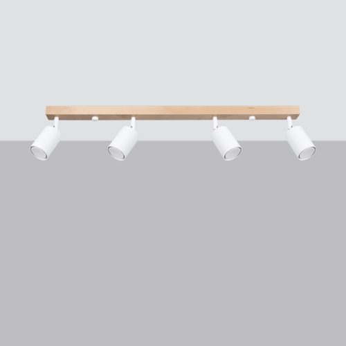 Mennyezeti lámpa VERDO 4 4xGU10 Fehér Fa Modern SOLLUX