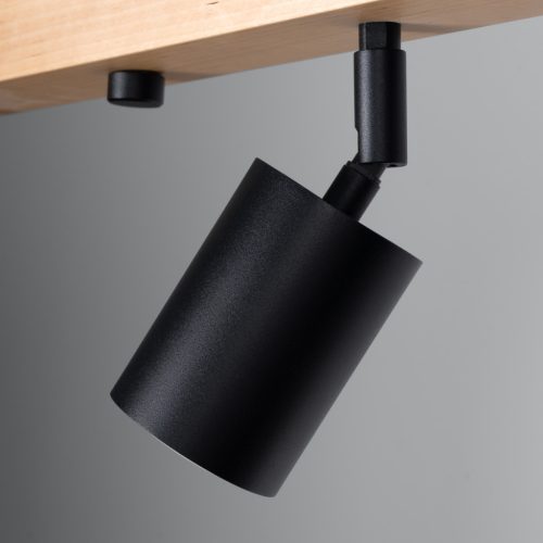 Mennyezeti lámpa VERDO 4 4xGU10 Fekete Fa Modern SOLLUX