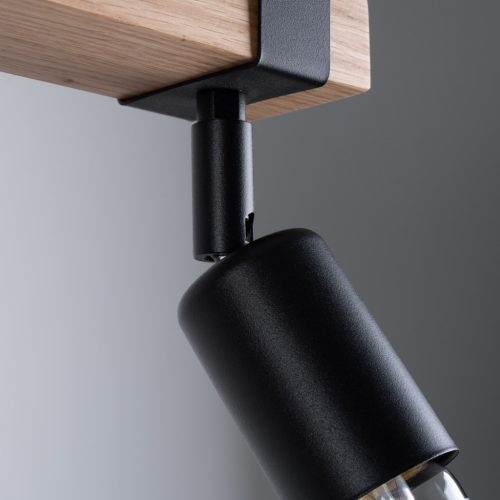 Mennyezeti lámpa ZUCA 2 2xE27 Fekete Fa Modern SOLLUX