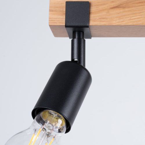 Mennyezeti lámpa ZUCA 3 3xE27 Fekete Fa Modern SOLLUX