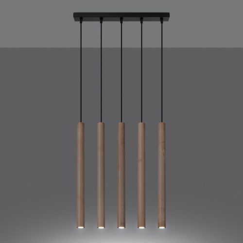 Mennyezeti függőlámpa PASTELO 5L 5xG9 Fa Modern SOLLUX