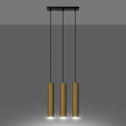 Függesztett mennyezeti lámpa LAGOS 3 3xGU10 Gold Modern SOLLUX