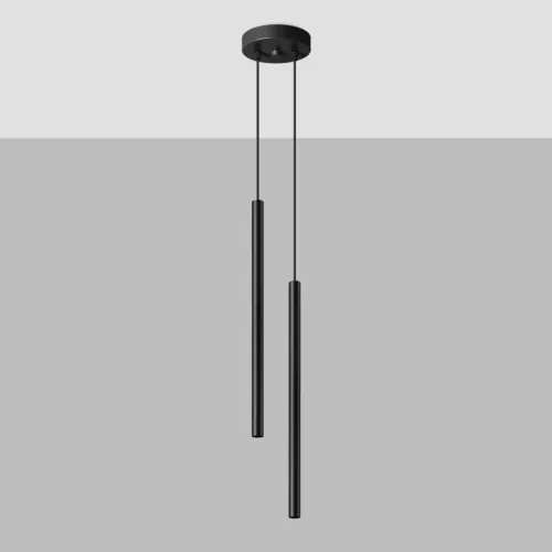 Mennyezeti függőlámpa PASTELO 2 2xG9 Fekete Modern SOLLUX