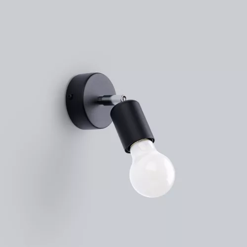 Fali lámpa égő FORNES 1 E27 fekete, minimalista SOLLUX