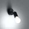 Fali lámpa égő FORNES 1 E27 fekete, minimalista SOLLUX