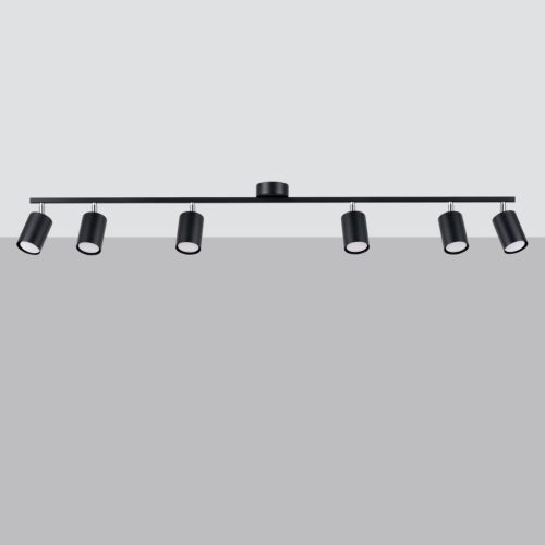 Mennyezeti lámpa LEMMI 6L 6xGU10 Fekete Modern SOLLUX