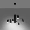 LEMMI 6 Mennyezeti Függesztett Lámpa Csillár 6xGU10 Fekete Modern SOLLUX