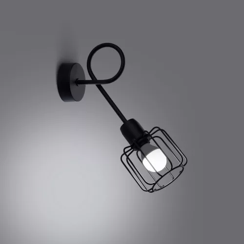 Fali lámpa BELUCI 1S E14 Fekete Modern SOLLUX
